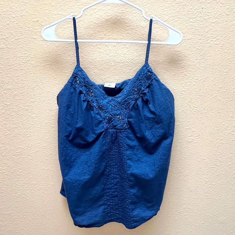 Motherhood Maternity Womens Blue Embroidered Tank Top Size M - Image 1 of 4
