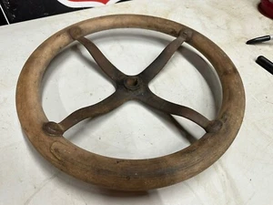 EARLY Vintage 1900-1930’s WOOD 15” STEERING WHEEL Steel Spokes Car Truck OLD - Picture 1 of 15