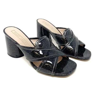 Marc Jacobs Mujer Aurora Tacón Bloque Mula en Negro Brillo Talla EE. UU. 7.5/UE 37.5 Foto 1 de 4