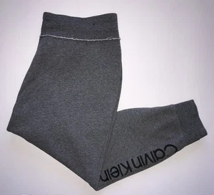 CALVIN KLEIN Performance Women’s L Joggers Heathered Gray Sweatpants Embroidered - Picture 1 of 12