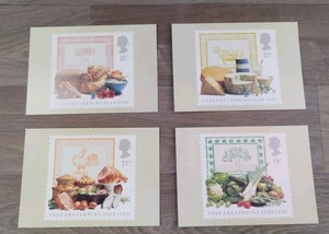 Set 4 alte Food Art Postkarten - Sammelserie 1989 - Bild 1 von 7