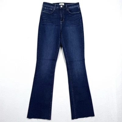 Pantalones de mezclilla L'Agence para mujer 27 Ruth tiro alto recto Venus lavado dobladillo crudo elásticos nuevos con etiquetas Foto 1 de 4