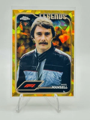 2024 Topps Chrome F1 Sapphire Nigel Mansell Gold Sapphire Refractor #50/50 #189 - Image 1 of 2