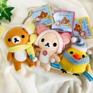 RARA sciarpa cappello mascotte Rilakkuma Korilakkuma Kiiroitori 2006 set 3 pezzi etichetta - Foto 1 di 10