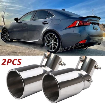 2PCS Car Exhaust Pipe Tip Rear Tail Throat Muffler For Lexus IS300 IS350 2014-20 Foto 1 de 4
