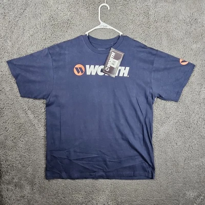 Worth TShirt Mens XL Blue Graphic Logo Crewneck Athletic - Image 1 of 4