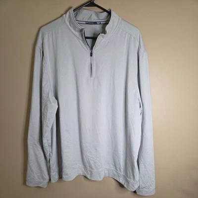 Puxador Southern Tide masculino 2XL cinza desempenho 1/4 zíper manga longa XXL - Imagem 1 de 4