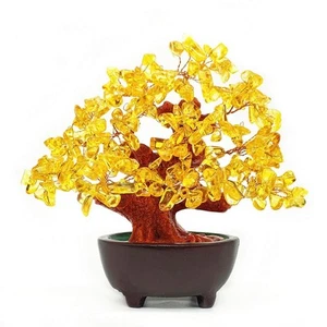 7 Inch Quartz Crystal Money Tree Bonsai Feng Shui Gem Decoration for Wealth a... - Picture 1 of 4