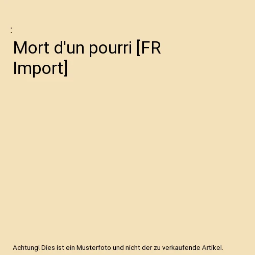 Mort d'un pourri [FR Import] - Image 1 of 1