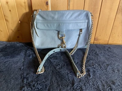 Rebecca Minkoff Multi Zipper Blue Leather Studded Crossbody Bag 12x8.5 - Image 1 of 4