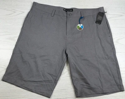 Travis Mathew 短裤男式 40 码性能高尔夫威望灰色弹力新品 — 第 1/4 张图片