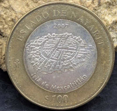 2004 MEXICO 100 PESOS SILVER BIMETALLIC COIN ESTADO DE NAYARIT 2nd PHASE (1) - Image 1 of 3