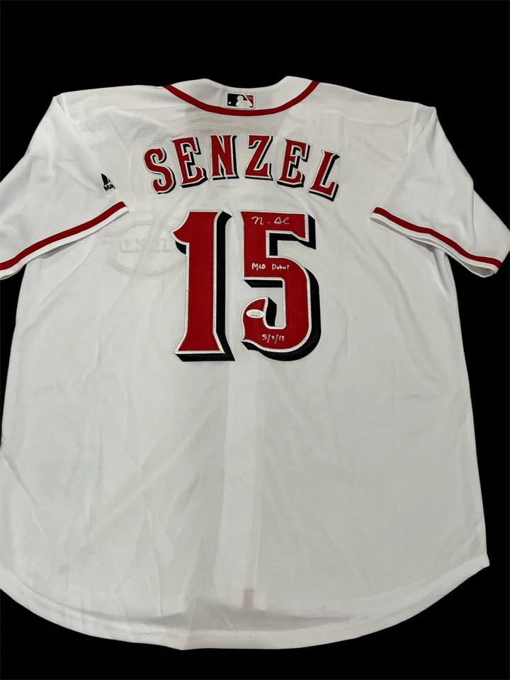 Nick Senzel Signed Cincinnati Reds Authentic Jersey MLB Debut Inscribed JSA COA - Image 1 of 4