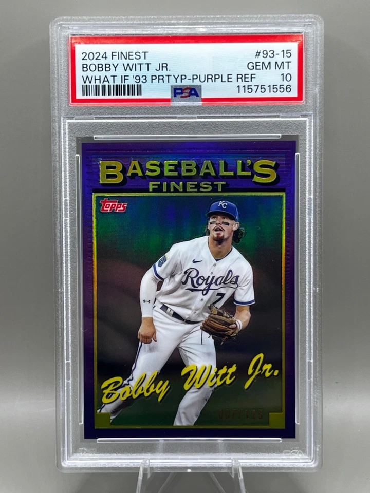 2024 Finest Bobby Witt Jr. - Purple Refractor #007/125 PSA 10 Jersey Number - Image 1 of 3