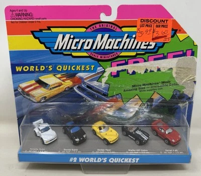 GALOOB MICRO MACHINES 1994 #2 MINIS MÁS RÁPIDAS DEL MUNDO faltan Foto 1 de 4