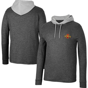 Men's Colosseum Black Iowa State Cyclones Ballot Waffle-Knit Thermal Long Sleeve - Picture 1 of 3