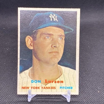 1957 Topps Don Larsen #175 casi como nuevo casi nuevo Yankees primera tarjeta después de WS juego perfecto Foto 1 de 4