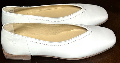 Frye Womens Size 8 Claire Flat Shoe Slip On White Genuine Leather Ballet New - Image 1 of 4