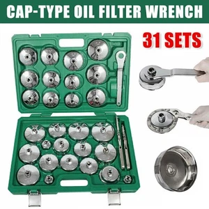 31Pcs/Set Steel Auto Oil Filter Wrench Socket Cup Type Cap Removal Tools Kit AU - Picture 1 of 10