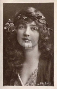 Lily Elsie Blumen Stirnband englische edwardianische Schauspielerin RPPC Foto Postkarte KOPIE - Bild 1 von 2