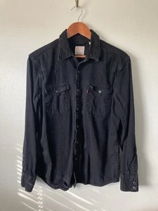 Levi’s Snap Denim Shirt Mens S/M fit The Barstow Western Black - Picture 1 of 5
