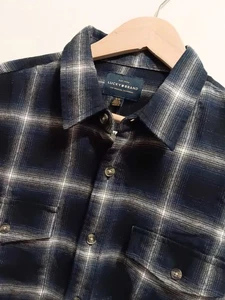 Lucky Brand Herren neu mit Etikett marineblau/grau kariert 100 % Baumwolle Flanellhemd Größe Small - Bild 1 von 8