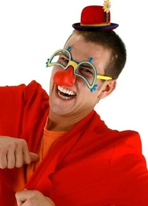 Clown Joker Circus Nose Glasses Mini Bowler Adult Kids Men Accessories Kit - Bild 1 von 1