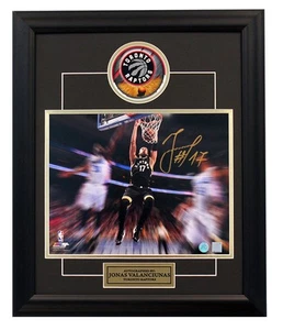 Jonas Valanciunas Toronto Raptors Signed Motion Blast 20x24 Frame - Picture 1 of 2