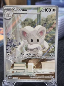 Pokemon Black Bolt Cinccino Illustration Rare Holo 153/086 Englisch MINT GOLD  - Bild 1 von 14