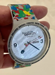 Swatch X Bape Tokyo Gray Multi Color Camo Watch Ltd Edition New Battery *No Box - Picture 1 of 4