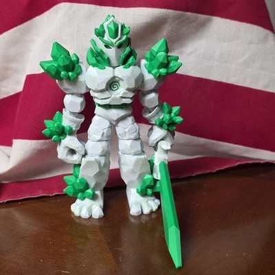 Cristal Articulado Guerrero Caballero Mármol Verde Con Espada Impresión 3D 6.5" Foto 1 de 4