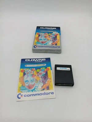 CLOWNS Commodore 64 Cartridge CIB Complete In Box W Manual Tested - Image 1 of 4