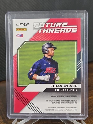 2021 Panini Elite Extra Edition Ethan Wilson Memorabilia #FT-EW Future Threads - Image 1 of 2