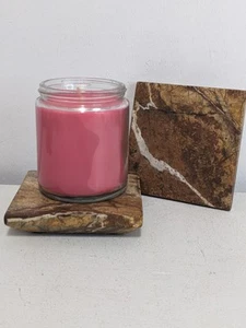 Pier 1 Set Of 2 Square Marble Natural Stone Candle Holders/Coasters 4" (Heavy) - Picture 1 of 7