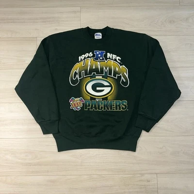 Vintage Green Bay Packers Sweatshirt Mens L Pro Player 1996 NFC CHAMPS Crewneck - Image 1 of 4