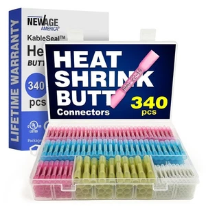 340 Stck. KableSeal™ Heat Shrink Butt Connectors Kit-AWG 26-24,22-18,16-14,12-10 - Bild 1 von 9