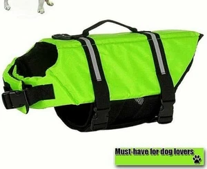 Paws Aboard Life Vest Jacket for Dogs Neon Yellow Reflective Handle Sz Sm/Md - Picture 1 of 4