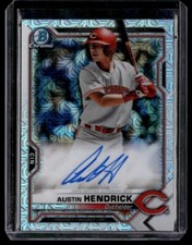 2021 Bowman Chrome Prospect Autographs Mojo Refractor Austin Hendrick Auto