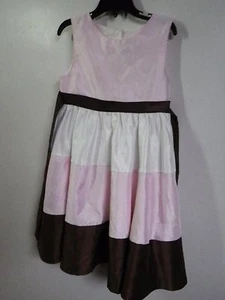 RARE EDITIONS JUNIOREN Größe 6X POLY AUSGESTELLTES KLEID SLIP SEIDIG ÄRMELLOS ROSA/ELFENBEIN - Bild 1 von 7