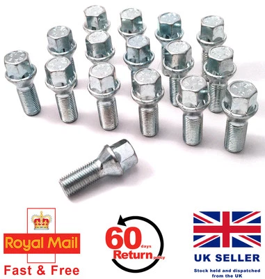 Audi A6 S6 RS6 Pièces de Rechange Alliage Roue Boulons M14 X 1.5, Conique Set 16 - Photo 1/3