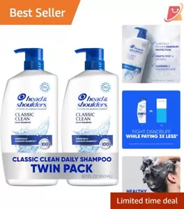 Classic Clean Anti-Dandruff Shampoo Twin Pack - 72 Hour Flake Protection - Picture 1 of 11