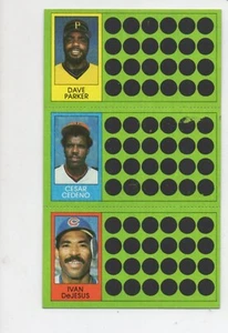 1981 Topps Baseball Scratch Off Dave Parker Cesar Cedeno Ivan DeJesus - Picture 1 of 2