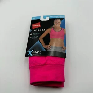 Hanes JogBra Seamless Racerback Sports Bra, Yoga, Workout Gym, Pink Medium - Picture 1 of 6