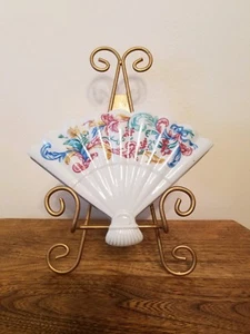 ELIZABETH ARDEN CERAMICA PALAIS DE VERSAILLE IMPERATRICE FORMA VENTAGLIO SCATOLA GIOIELLI - Foto 1 di 9