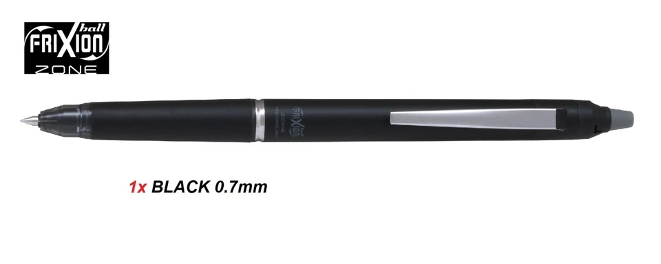 Pilot FriXion Point Knock ZONE Retractable Erasable Ink Gel Pen 0.7mm - 1x BLACK - image 1 of 1
