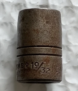 PLUMB TOOLS USA 5419, 1/2" DRIVE, 19/32" SOCKET, SHALLOW, 12 POINT *VINTAGE* - Picture 1 of 10