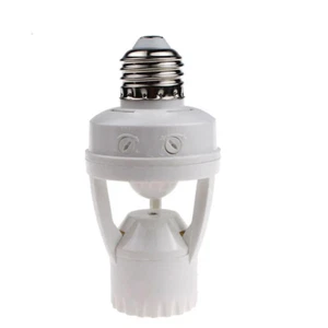 Motion Sensor Light Socket, PIR Motion E26 Screw Bulb Adapter, Adjustable Auto O - Picture 1 of 12