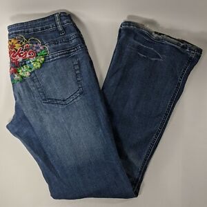 AKDMKS Akademiks Embroidered On the Money Blue Jeans Womens Size 29