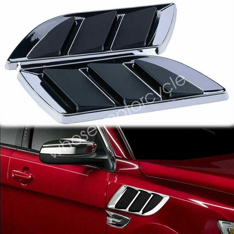 2x Front Hood Scoop Bonnet Air Intake Flow Side Fender Vents Decoration Stickers - Image 1 of 4