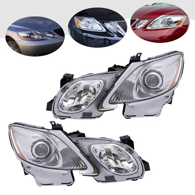 Pair For 2006-2011 Lexus GS300 GS350 GS450h GS460 HID Headlight LH+RH Chrome Foto 1 de 4